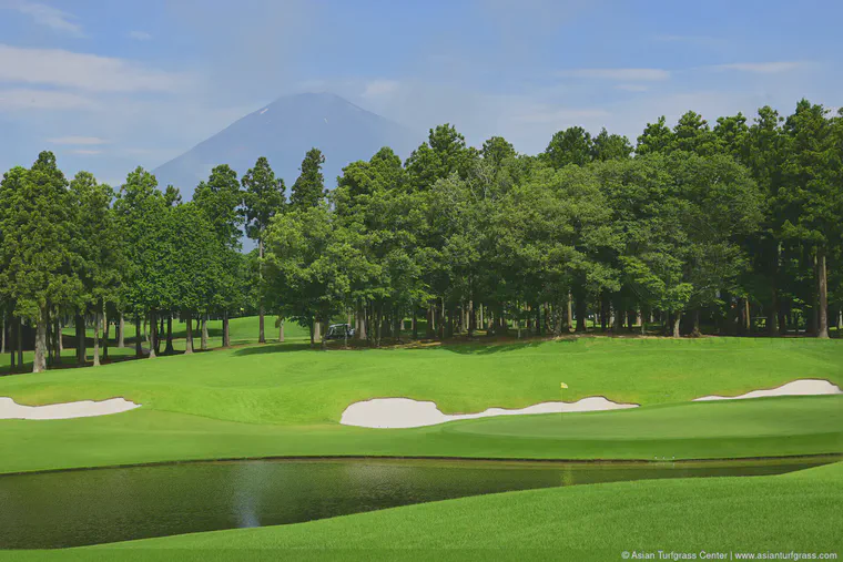 A view of the 18th and Mt. Fuji at Taiheiyo Gotemba, July