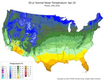 Maps of average temperatures in the USA